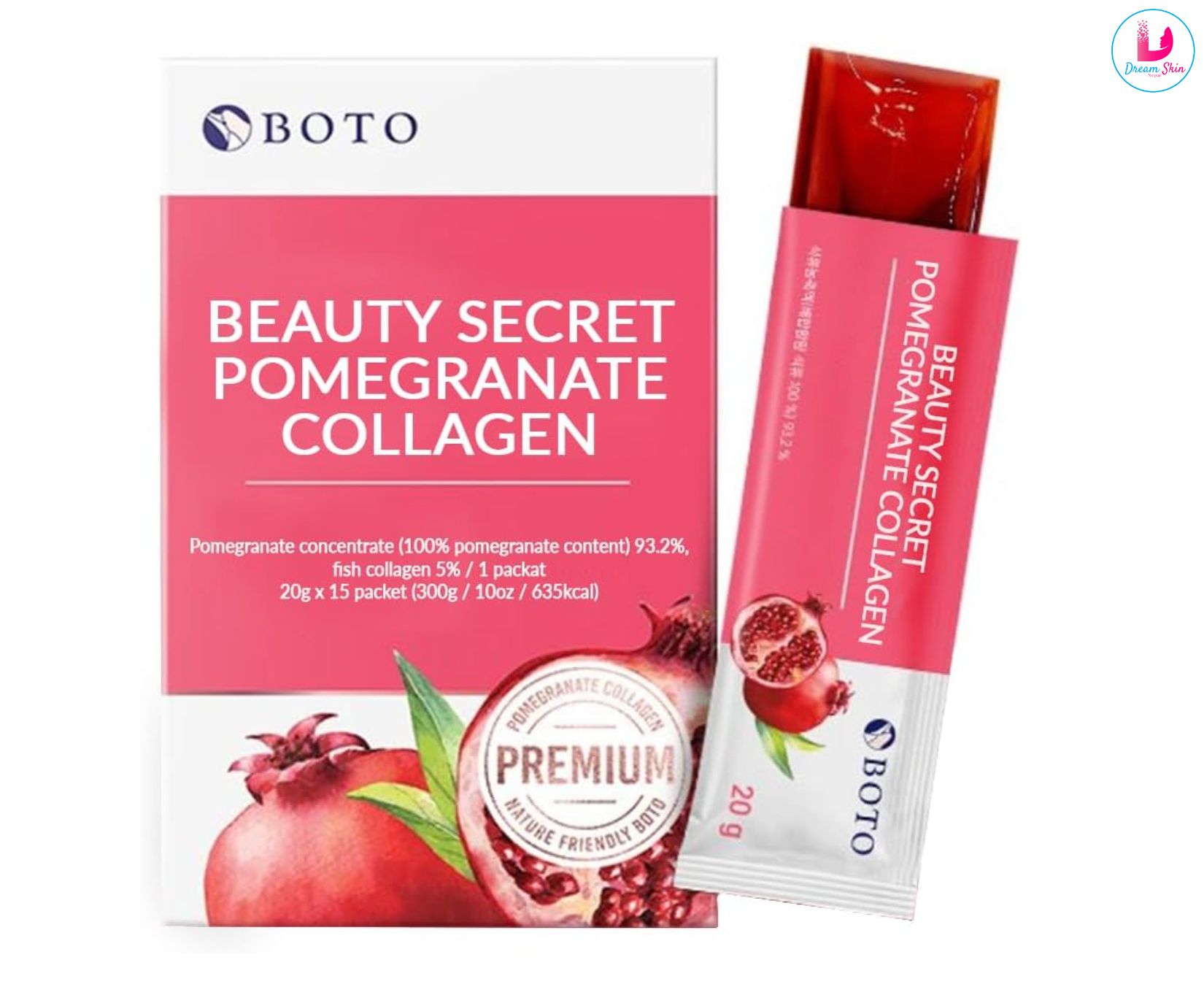 BOTO Beauty Secret Pomegranate Collagen [20g x 15 sticks]